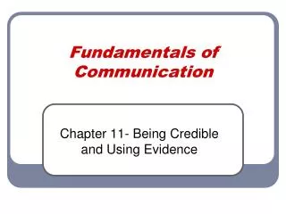 Fundamentals of Communication