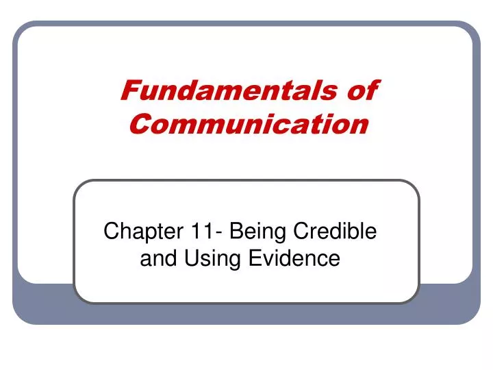 fundamentals of communication