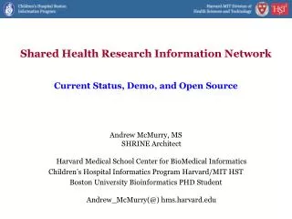 Shared Health Research Information Network
