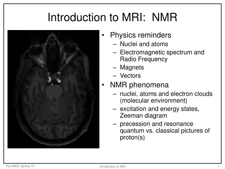 introduction to mri nmr