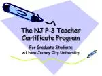 The NJ P-3 Teacher Certificate Program - slide 1