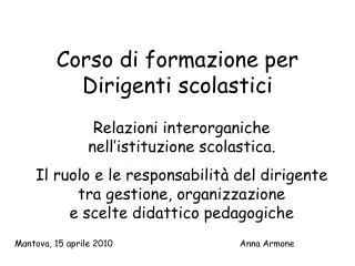 corso di formazione per dirigenti scolastici
