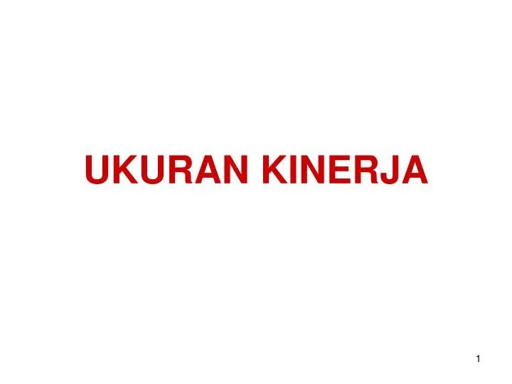 ukuran kinerja