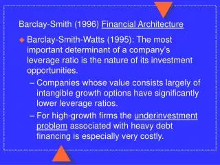 Barclay-Smith (1996) Financial Architecture