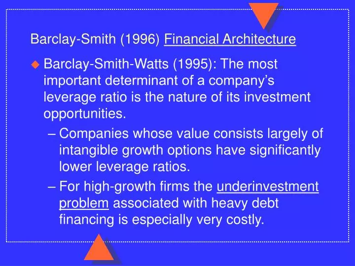 barclay smith 1996 financial architecture