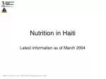 Nutrition in Haiti