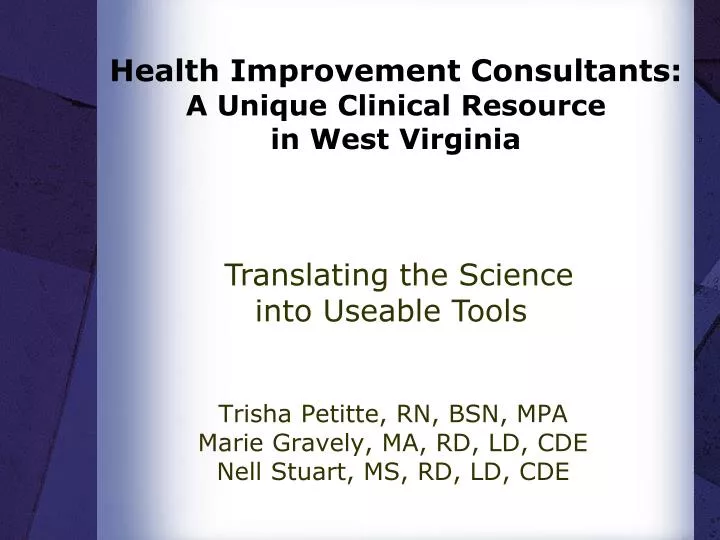 health improvement consultants a unique clinical resource in west virginia