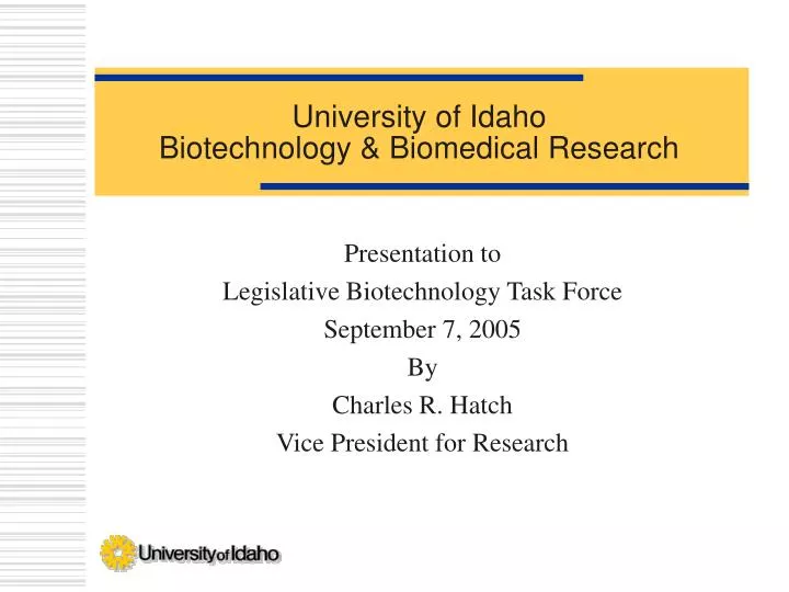 university of idaho biotechnology biomedical research