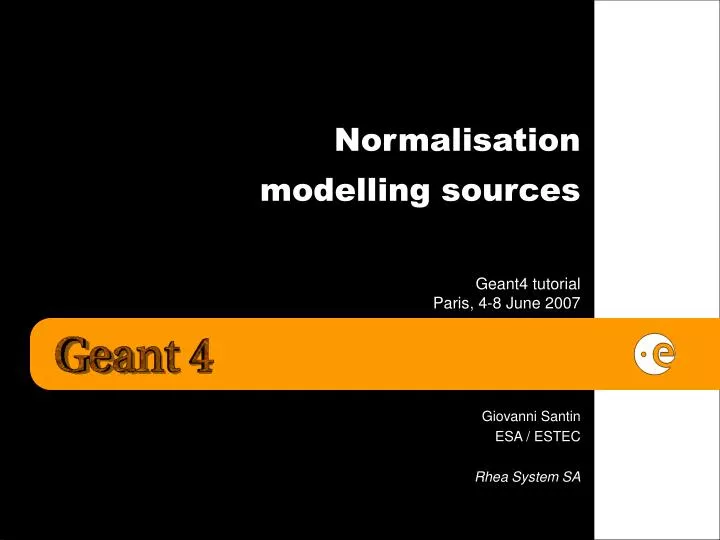 normalisation modelling sources