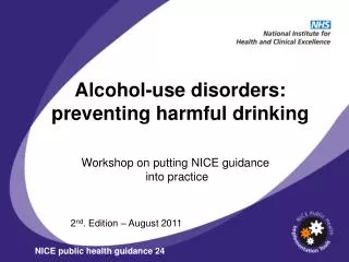 Alcohol-use disorders: preventing harmful drinking