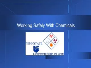 Working Safely With Chemicals