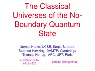 The Classical Universes of the No-Boundary Quantum State