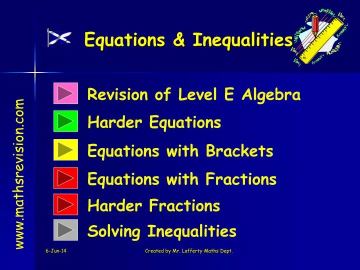 equations inequalities