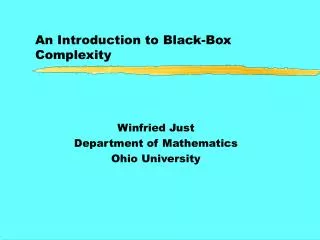 An Introduction to Black-Box Complexity