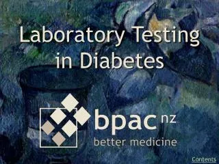Laboratory Testing in Diabetes