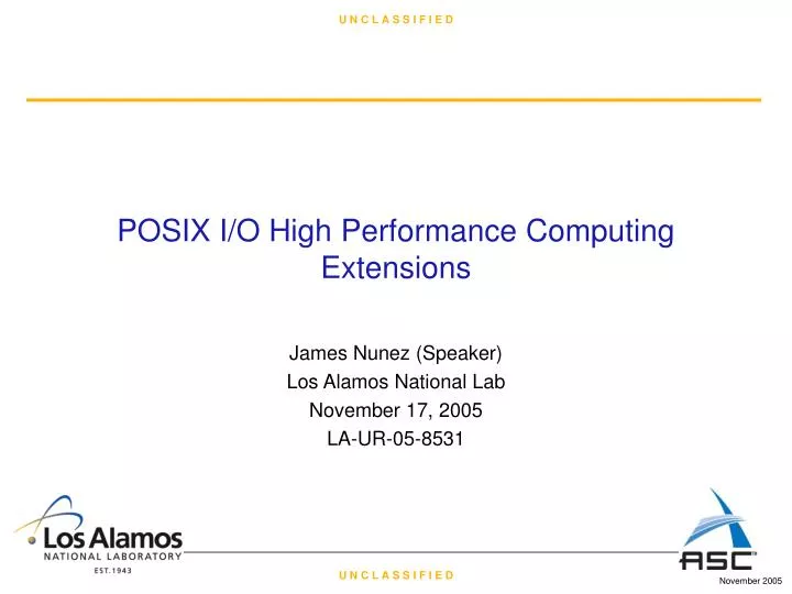 posix i o high performance computing extensions