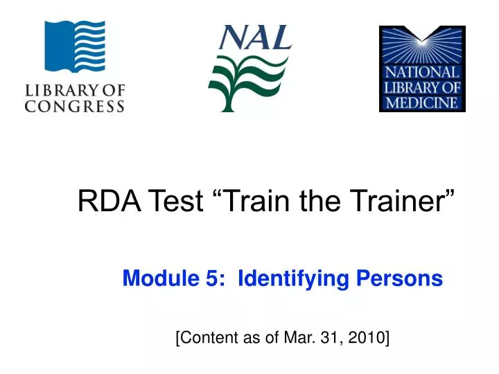 rda test train the trainer