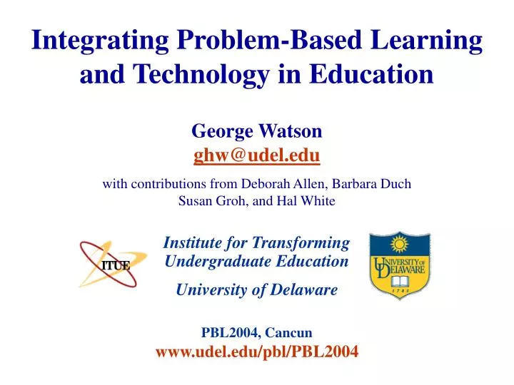 integrating problem based learning and technology in education