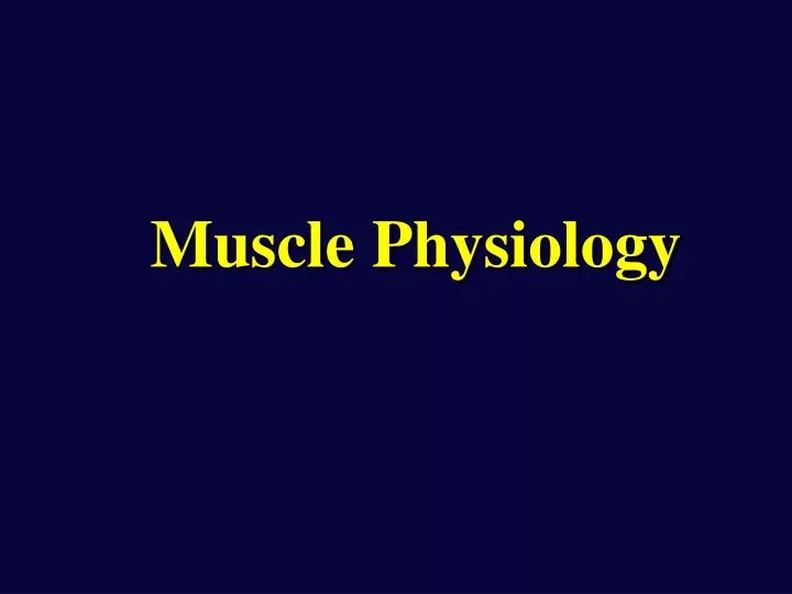 muscle physiology