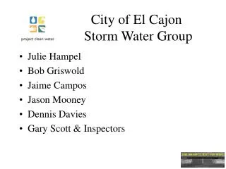 City of El Cajon Storm Water Group