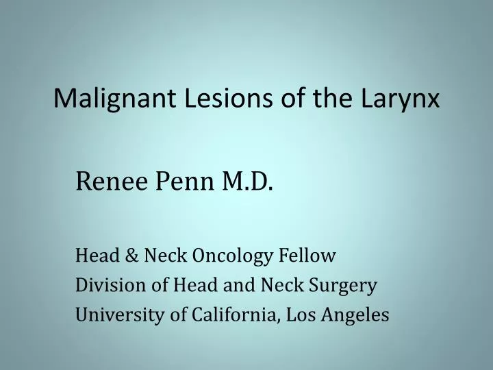 malignant lesions of the larynx