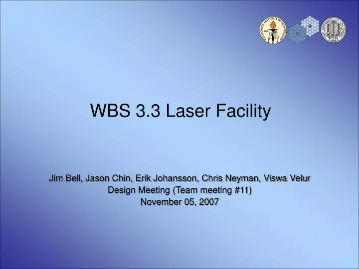 wbs 3 3 laser facility