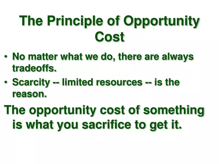 the principle of opportunity cost