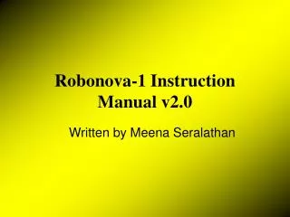Robonova-1 Instruction Manual v2.0