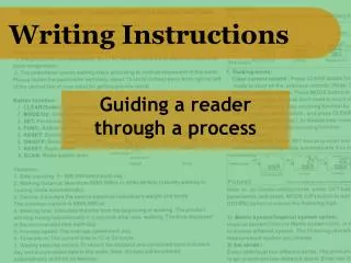 Writing Instructions