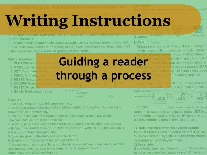 writing instructions