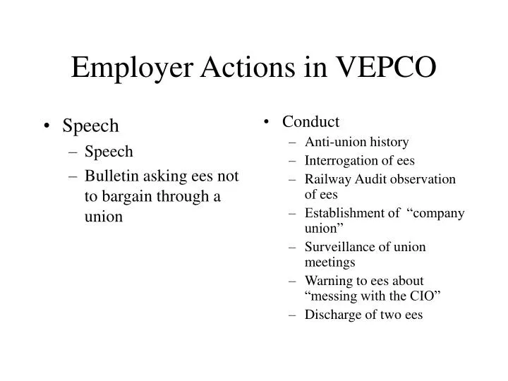 employer actions in vepco