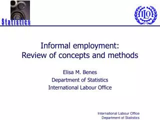 Informal employment: Review of concepts and methods