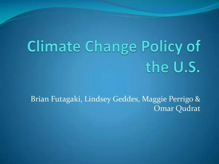 climate change policy of the u s