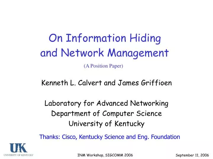 on information hiding and network management
