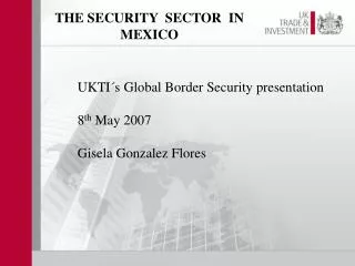THE SECURITY SECTOR IN MEXICO