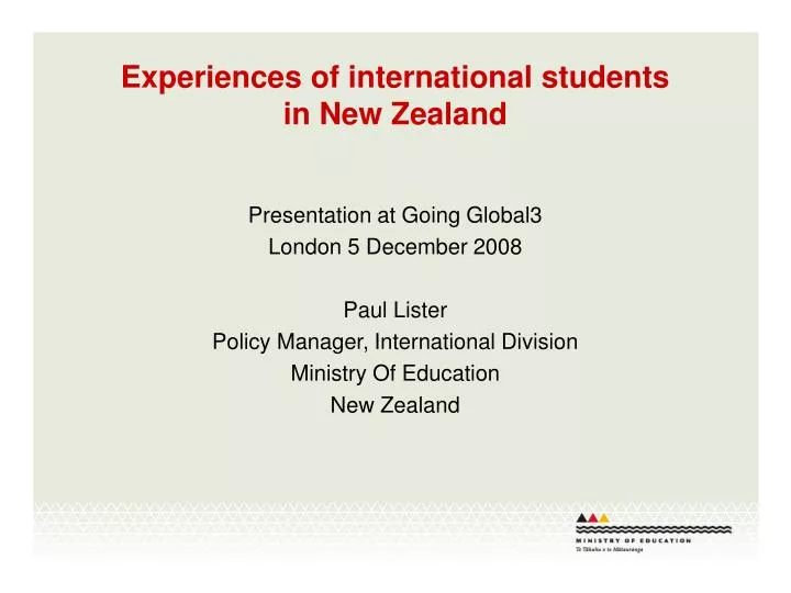 experiences of international students in new zealand