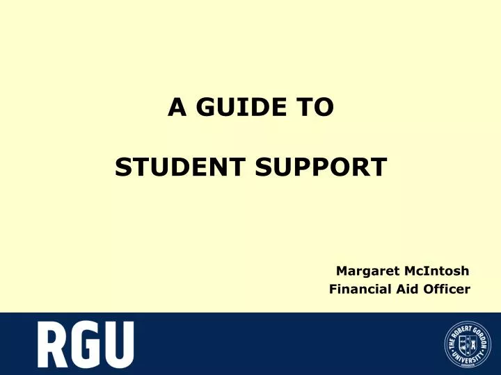 a guide to student support margaret mcintosh financial aid officer