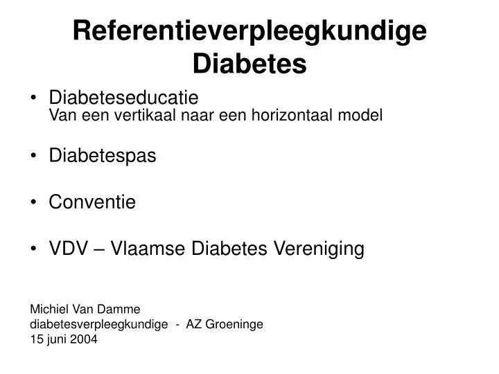 referentieverpleegkundige diabetes