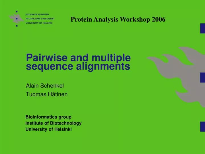 pairwise and multiple sequence alignments