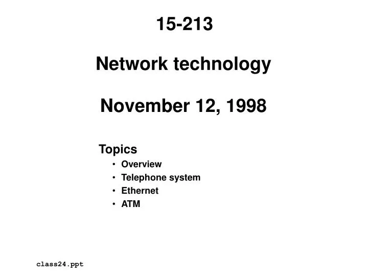 network technology november 12 1998