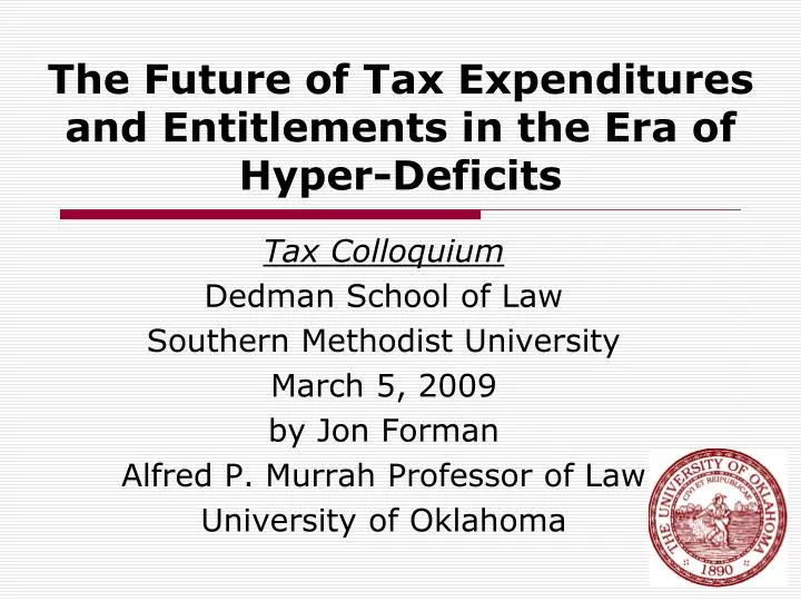 the future of tax expenditures and entitlements in the era of hyper deficits