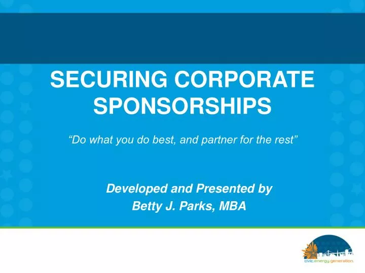 securing corporate sponsorships
