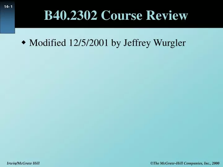 b40 2302 course review