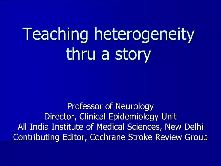 teaching heterogeneity thru a story