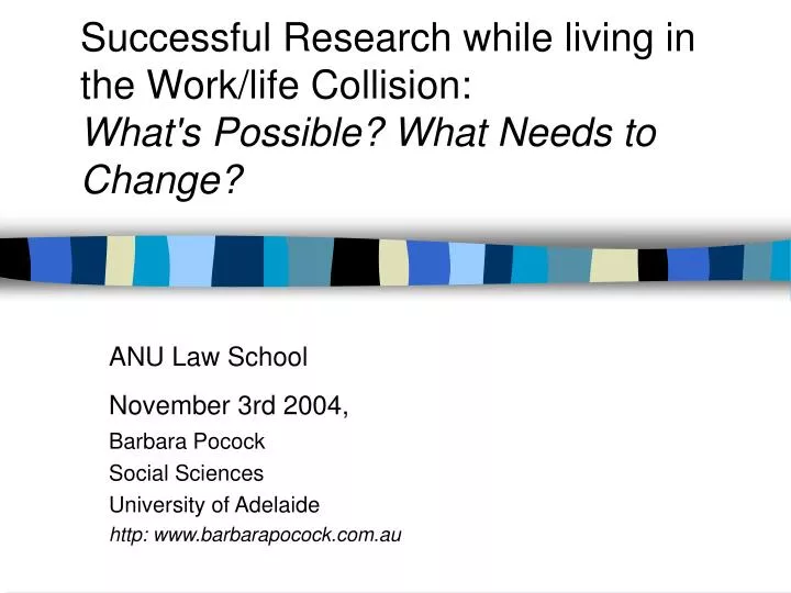 successful research while living in the work life collision what s possible what needs to change