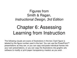 Figures from Smith &amp; Ragan, Instructional Design, 3rd Edition