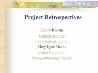 Project Retrospectives