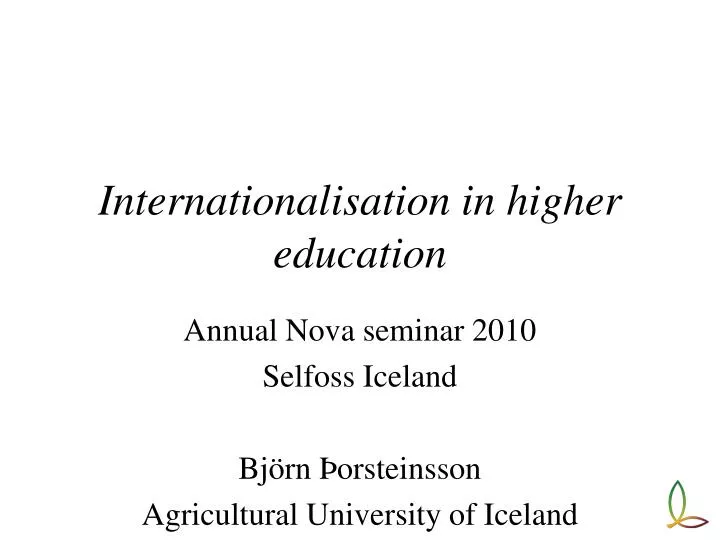 internationalisation in higher education