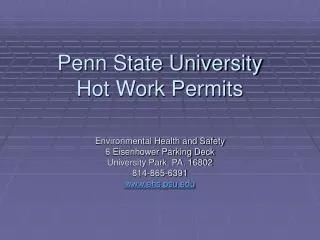 Penn State University Hot Work Permits