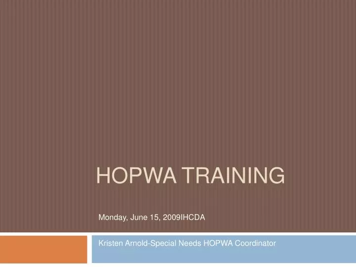 hopwa training